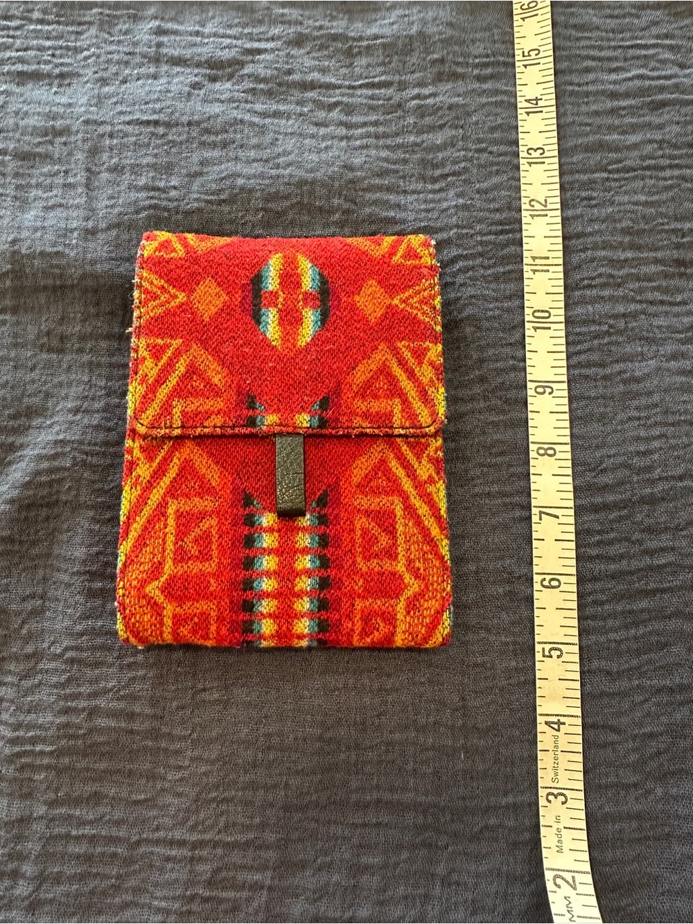 Red Patterned Pendleton Women’s Pouch/crossbody wallet- Tribal Weave